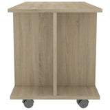 TV Cabinet with Castors Sonoma Oak 80x40x45 cm Engineered Wood - 45-Degree Angle