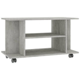 TV Cabinet with Castors Concrete Grey 80x40x45 cm Engineered Wood - Front View
