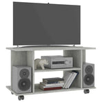 TV Cabinet with Castors Concrete Grey 80x40x45 cm