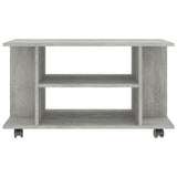 TV Cabinet with Castors Concrete Grey 80x40x45 cm Engineered Wood - Top-Down View