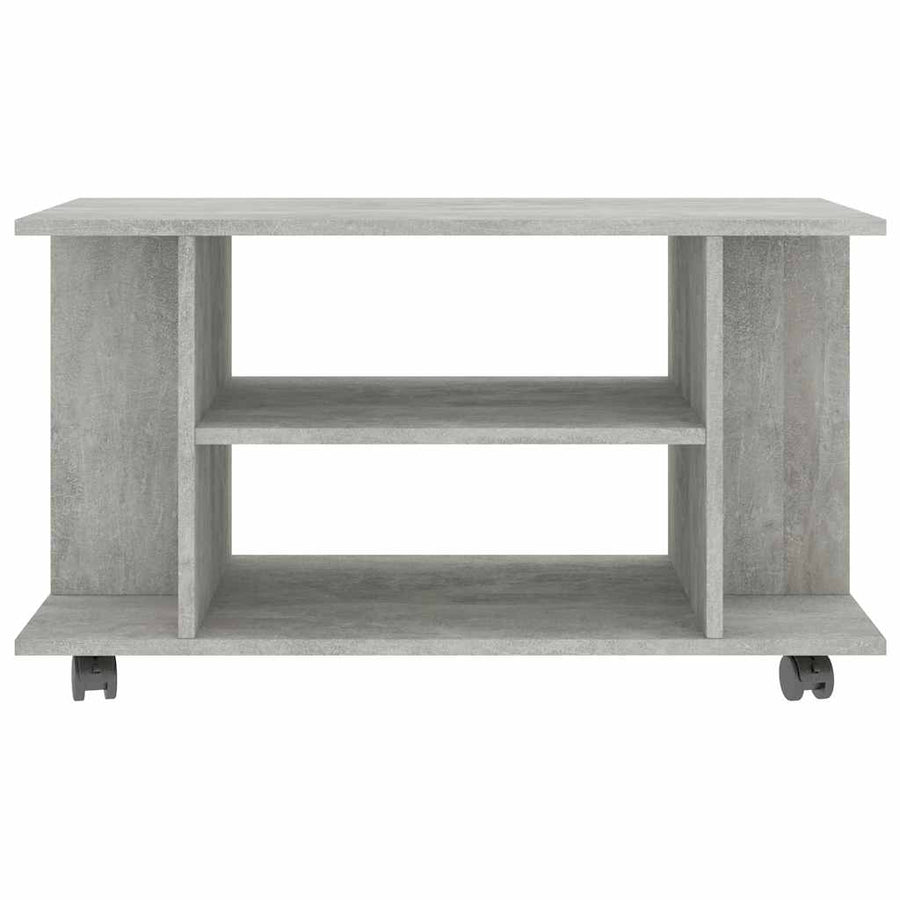 TV Cabinet with Castors Concrete Grey 80x40x45 cm