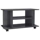 TV Cabinet with Castors High Gloss Grey 80x40x45 cm Engineered Wood