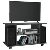 TV Cabinet with Castors High Gloss Grey 80x40x45 cm Engineered Wood - Side View