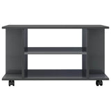 TV Cabinet with Castors High Gloss Grey 80x40x45 cm Engineered Wood