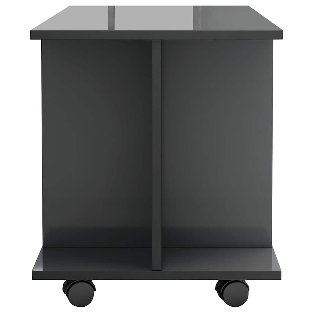 TV Cabinet with Castors High Gloss Grey 80x40x45 cm Engineered Wood