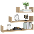 Wall Display Shelf 3 pcs Sonoma Oak Engineered Wood