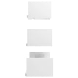 Wall Display Shelf 3 pcs High Gloss White Engineered Wood - 45-Degree Angle