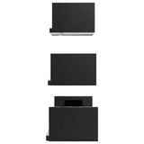 Wall Display Shelf 3 pcs High Gloss Black Engineered Wood