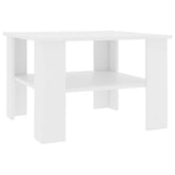 Coffee Table White 60x60x42 cm Engineered Wood - Front View