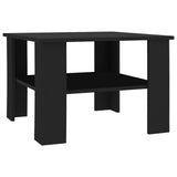 Coffee Table Black 60x60x42 cm Engineered Wood - Front View
