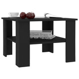 Coffee Table Black 60x60x42 cm Engineered Wood - Side View