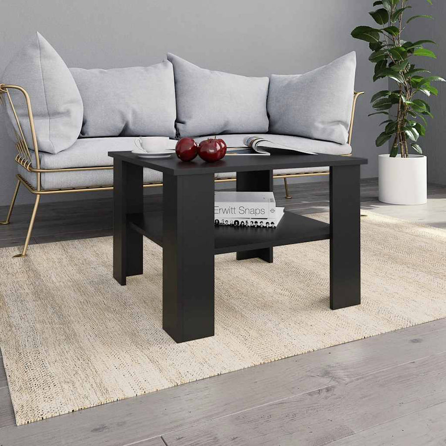 Coffee Table Black 60x60x42 cm Engineered Wood