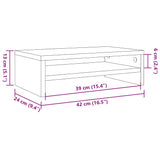 Monitor Stand White and Sonoma Oak 42x24x13 cm Engineered Wood