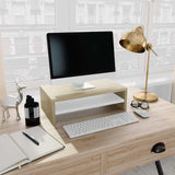 Monitor Stand White and Sonoma Oak 42x24x13 cm Engineered Wood