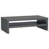 Monitor Stand High Gloss Grey 42x24x13 cm Engineered Wood