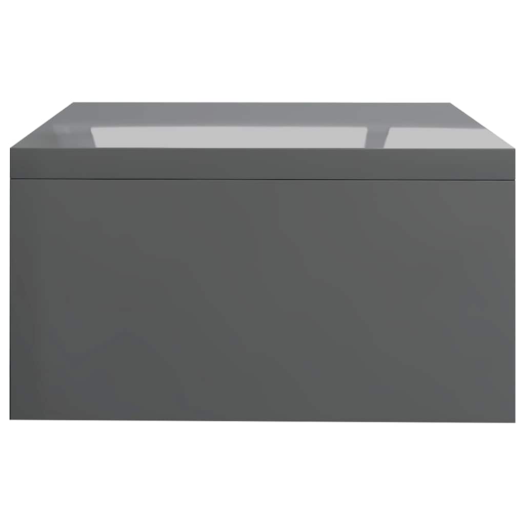 Monitor Stand High Gloss Grey 42x24x13 cm Engineered Wood