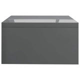 Monitor Stand High Gloss Grey 42x24x13 cm Engineered Wood