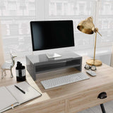 Monitor Stand High Gloss Grey 42x24x13 cm Engineered Wood