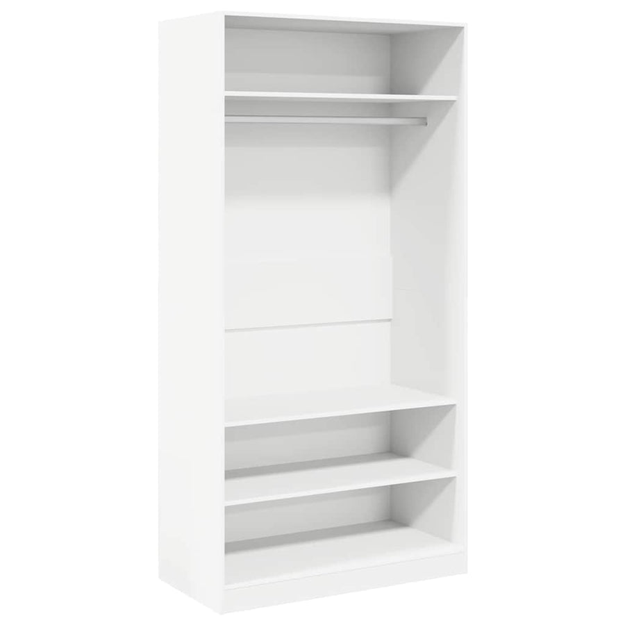 Wardrobe White 100x50x200 cm Engineered Wood
