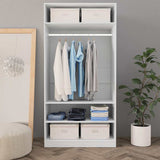 Wardrobe White 100x50x200 cm Engineered Wood - Side View