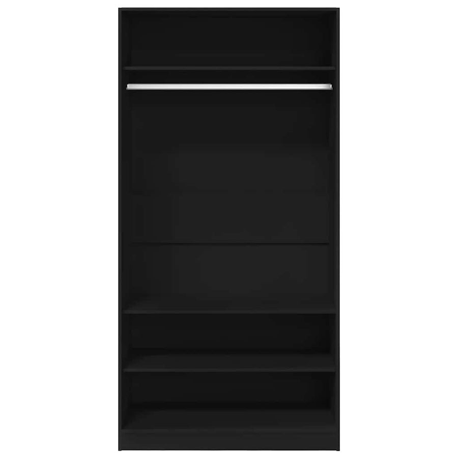 Wardrobe Black 100x50x200 cm Engineered Wood