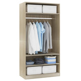 Wardrobe Sonoma Oak 100x50x200 cm Engineered Wood - Top-Down View