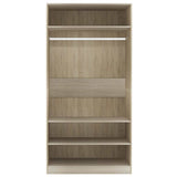 Wardrobe Sonoma Oak 100x50x200 cm Engineered Wood - 45-Degree Angle