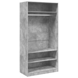 Wardrobe Concrete Grey 100x50x200 cm Engineered Wood