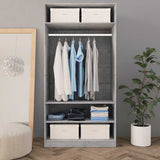 Wardrobe Concrete Grey 100x50x200 cm Engineered Wood - Side View
