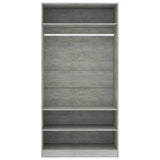 Wardrobe Concrete Grey 100x50x200 cm Engineered Wood - 45-Degree Angle