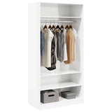 Wardrobe High Gloss White 100x50x200 cm Engineered Wood