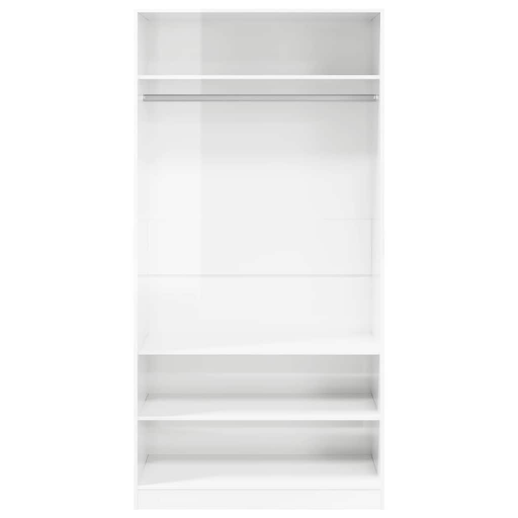 Wardrobe High Gloss White 100x50x200 cm Engineered Wood