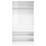 Wardrobe High Gloss White 100x50x200 cm Engineered Wood - 45-Degree Angle