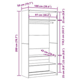 Wardrobe High Gloss White 100x50x200 cm Engineered Wood