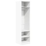 Wardrobe White 50x50x200 cm Engineered Wood - Front View
