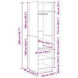 Wardrobe White 50x50x200 cm Engineered Wood
