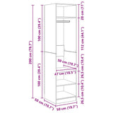 Wardrobe High Gloss White 50x50x200 cm Engineered Wood