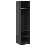 Wardrobe High Gloss Grey 50x50x200 cm Engineered Wood