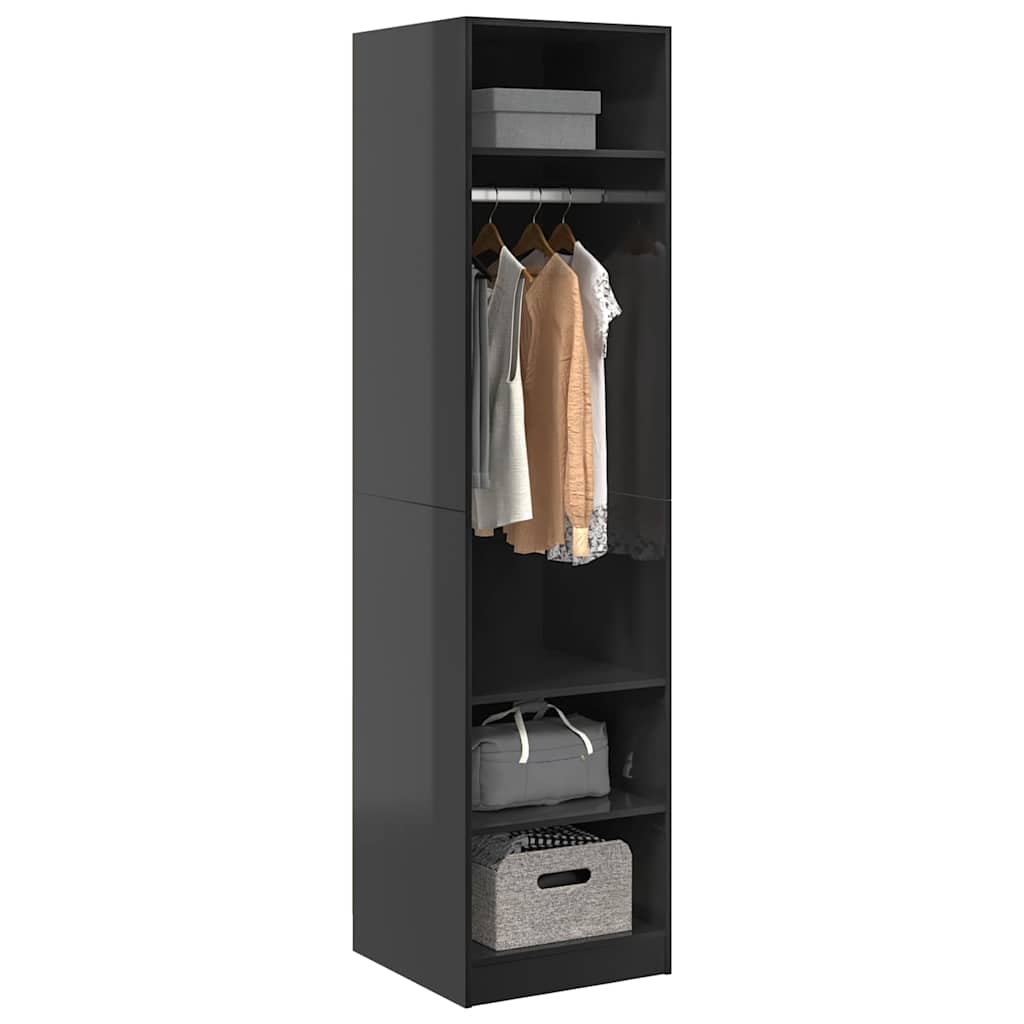 Wardrobe High Gloss Grey 50x50x200 cm Engineered Wood