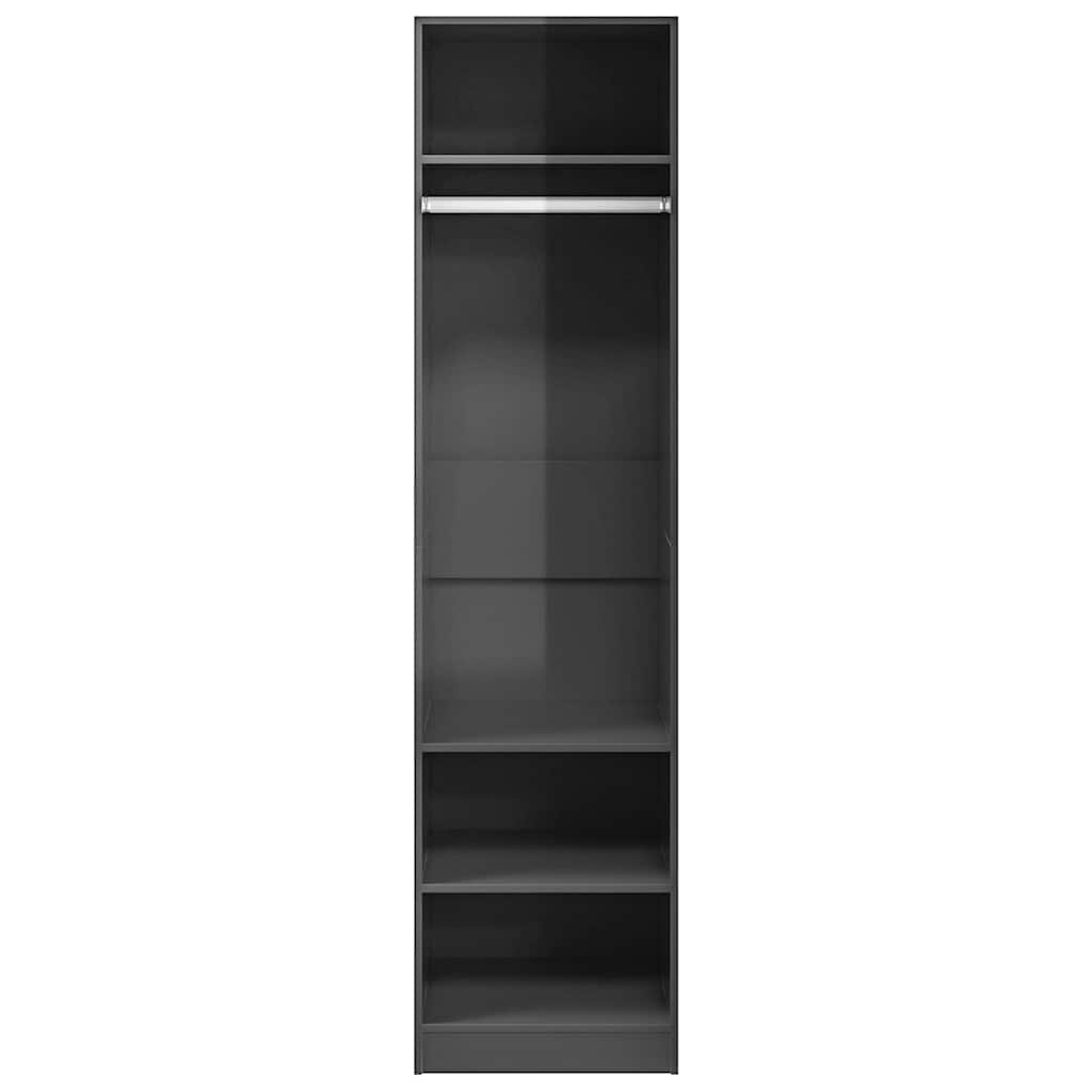 Wardrobe High Gloss Grey 50x50x200 cm Engineered Wood