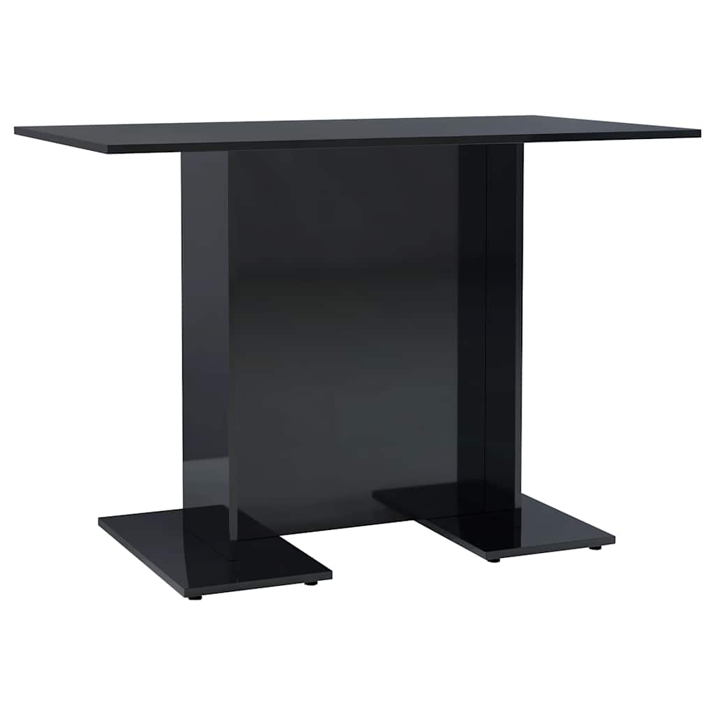 Dining Table High Gloss Black 110x60x75 cm Engineered Wood