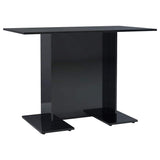 Dining Table High Gloss Black 110x60x75 cm Engineered Wood