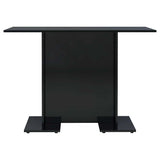 Dining Table High Gloss Black 110x60x75 cm Engineered Wood