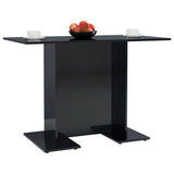 Dining Table High Gloss Black 110x60x75 cm Engineered Wood