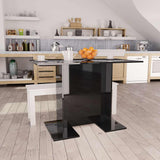 Dining Table High Gloss Black 110x60x75 cm Engineered Wood