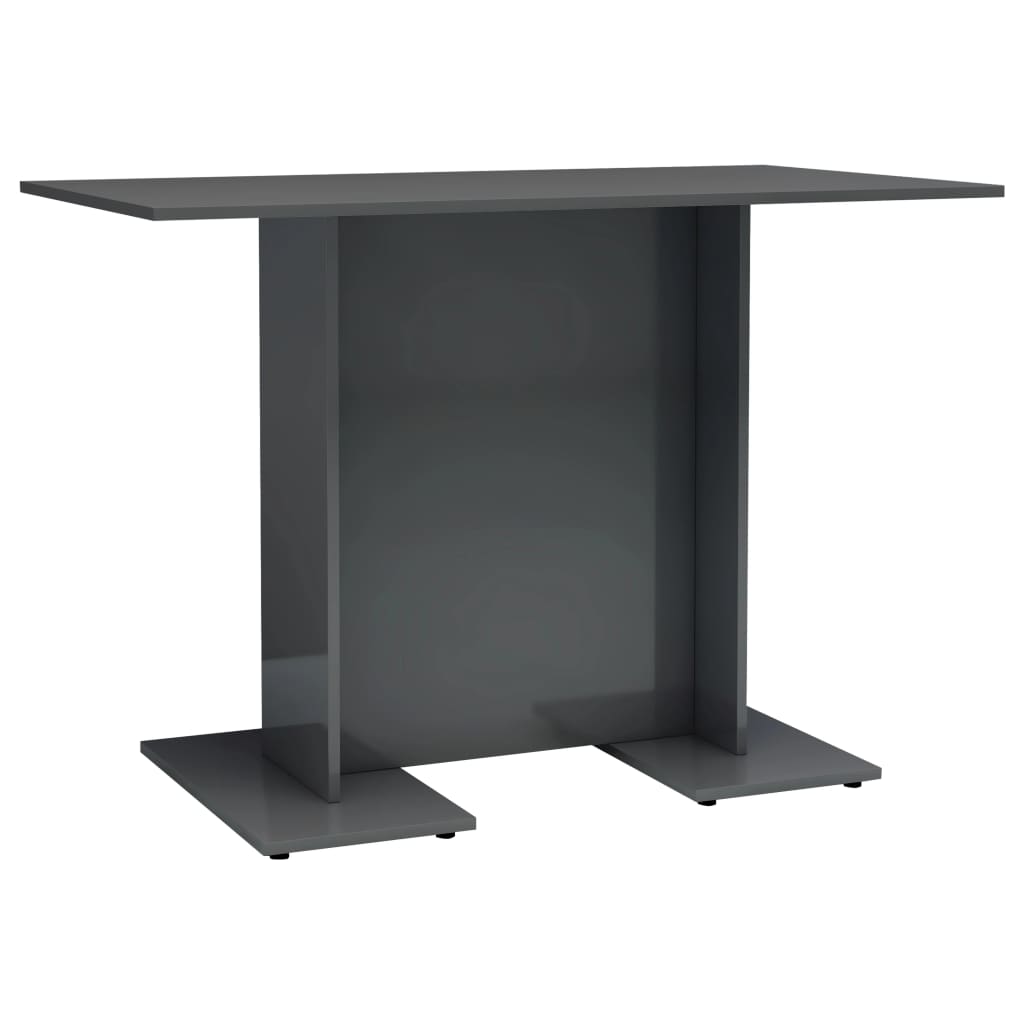 Dining Table High Gloss Grey 110x60x75 cm Engineered Wood
