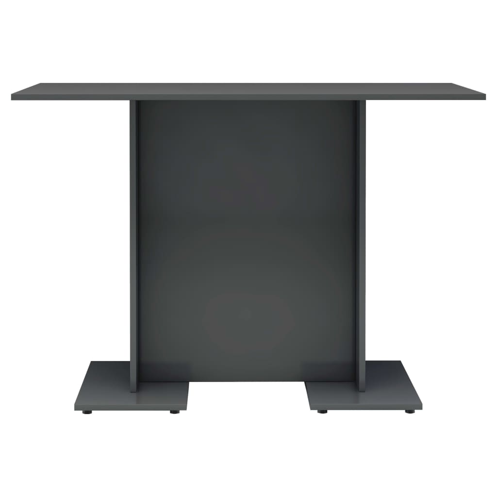 Dining Table High Gloss Grey 110x60x75 cm Engineered Wood