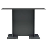 Dining Table High Gloss Grey 110x60x75 cm Engineered Wood - Side View