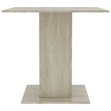 Dining Table White and Sonoma Oak 80x80x75 cm Engineered Wood