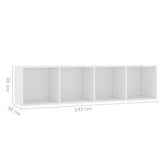 Book Cabinet/TV Cabinet White 143x30x36 cm